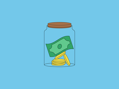 Money Jar bank coin design dollar euro flat illustration jar money money jar piggy bank