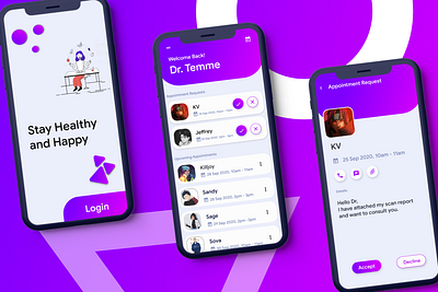 Doctor Appointment App UI app design doctor app doctor appointment flat medical minimal mobile app mobile app design mobile design mobile ui simpleui ui uiux ux