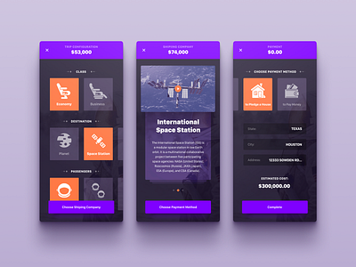 Space Trip App Concept