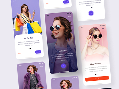 Onboarding style for ecommerce app app app design ecommerce app ecommerce onboarding landing page design minimal mobile ui onboarding app onboarding design trendy ui ui kit ux web ui