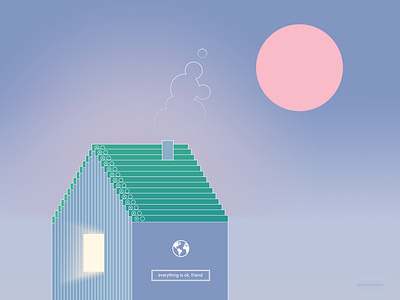 Home 2022 blue blur concept digital home house illustr illustration minimal sunset