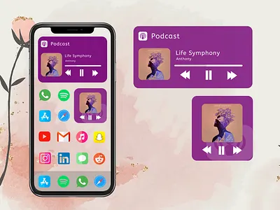Podcast - Ios 14 Widget animation app art design graphic design illustration typography ui ux website