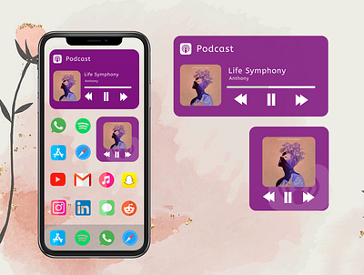 Podcast - Ios 14 Widget animation app art design graphic design illustration typography ui ux website