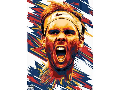 Rafael Nadal illustration a.taymour abdelrahman taymour art artwork drawing illustration illustrator taymour vector vector art