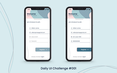 #DailyUI #001 - Sign up app app design design mobile ui mobile uiux registration page signup ui