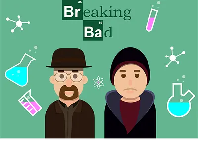 Breaking Bad character breakingbad character design flatdesign jesse pinkman walterwhite