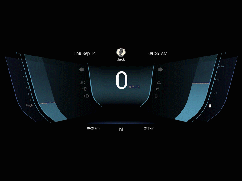 Car Cluster animation automotive autonomous car design experience interface design ui ux