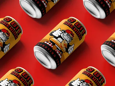 8 Bit Brewing - Vacation IPA Design 16 bit 8 bit beer label design branding concept design graphic design illustration label design pixel art pixels vector video game