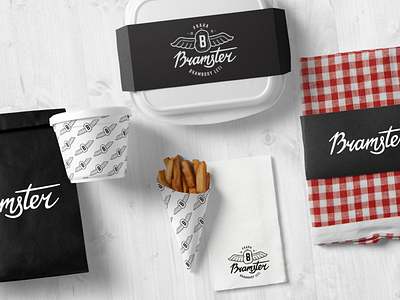 Bramster restaurant brand brand identity branding cafe logo dribble food food packaging hand lettering lettering letters logo logo design logodesign logotype package packaging restaurant typo typography vector