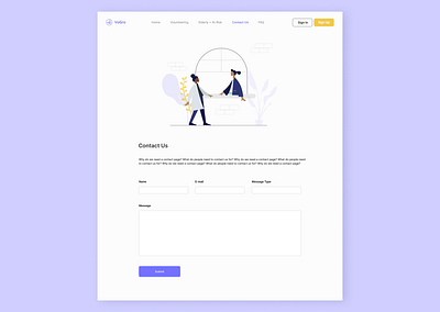 VoGro - Contact Us branding design flat illustration ux ui web website