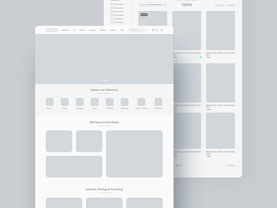 Kolus website - Wireframes adobe xd branding decor design ecommerce ecommerce design ecommerce shop furniture store high fidelity interface ui design uiux web design web interface web page website wip wireframe wireframing