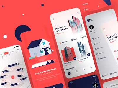 Collection of rental projects design mobile mobile ui ui 动画 向量 品牌 图标 应用 设计