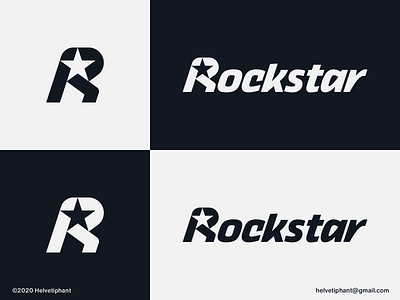 Rockstar - logo concept brand design brand designer branding creative logo icon lettermark logo logo logo design logo design concept logo designer logotype negative space logo r letter logo star logo typography