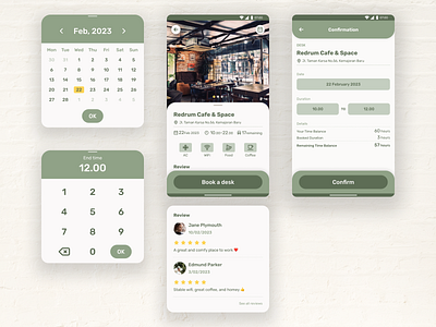 Co-Working Space Booking App app book a desk cafe coworking coworking space figma figmadesign mobile app practice