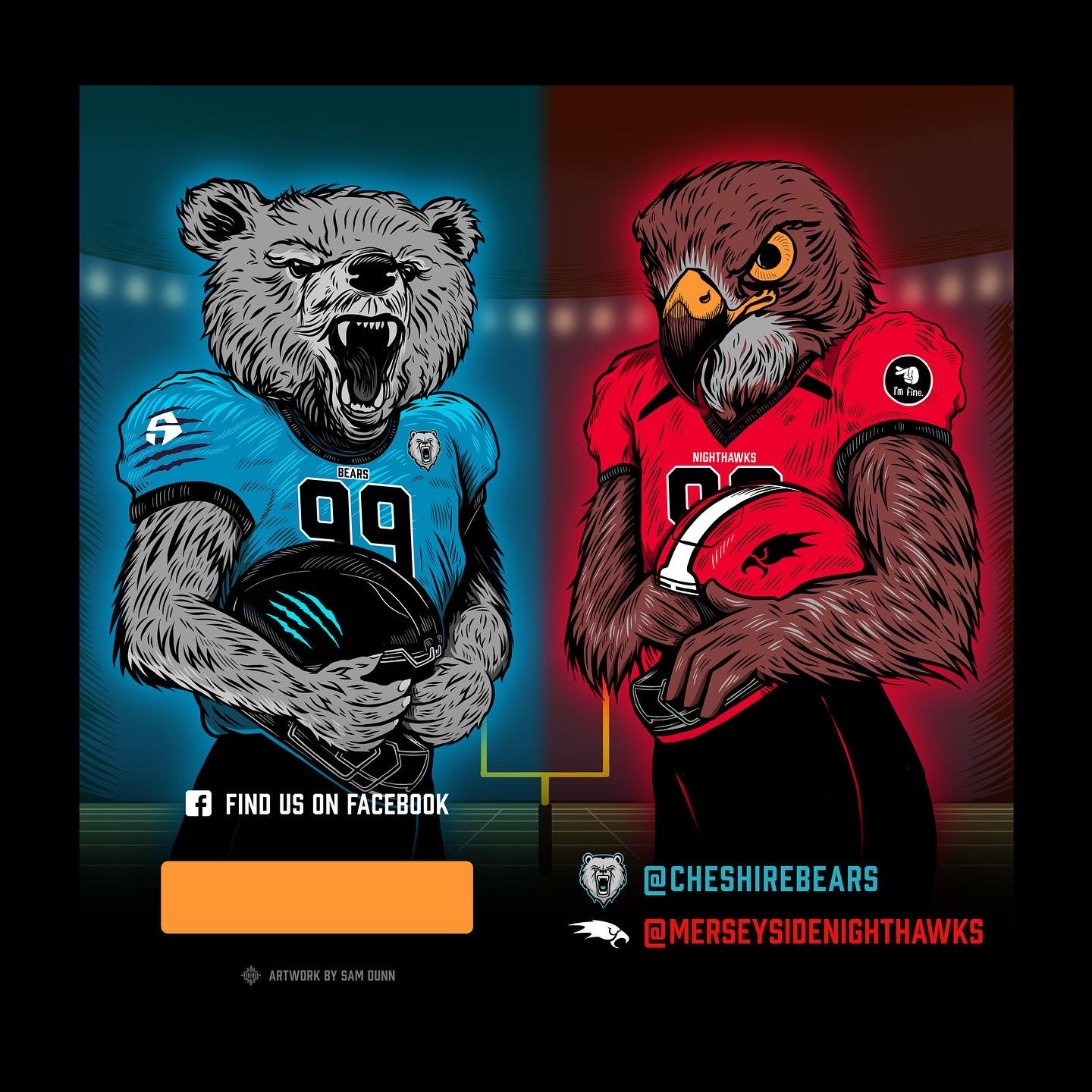 Van Wrap! american football bear drawing hawk illustration van wrap