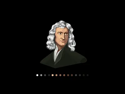 Sir Isaac Newton art character illustration portrait
