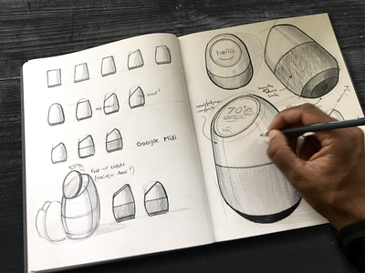 Midi smart assistant concept sketches brainstorming ideation sketching ui visual brand language