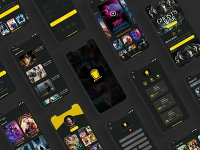 UI Popcorn IOS app Dark mode design logo mobile ui photoshop ui ux xd design