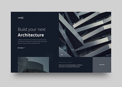 Architect Web Design Exploration - Daily UI #5 architect bold clean company concept elegant figma homepage landing page layout minimal service simple ui ui design web design