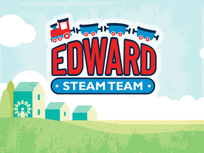 Edward Steam Team charity logo charity charity logo childrens book childrens illustration fundraising muscular dystrophy train train logo trains