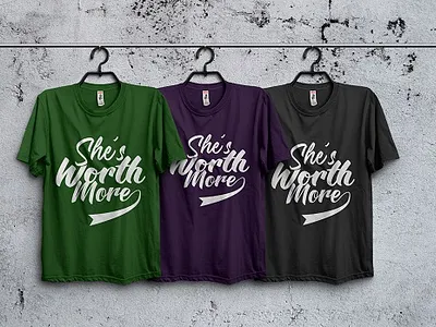 She Worth More Female Tshirt design custom custom typography design female feminine design illustration tshirt tshirt design tshirtdesign typography vector women worth