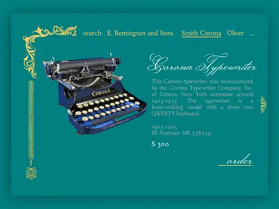 Antique Ecommerce website for typewriters figma typewritter ui uiux webdesign website