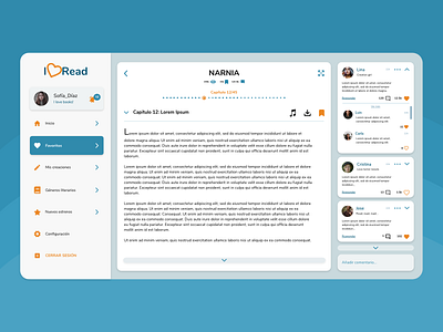 I Love read adobexd app app design blue books branding design desktop foro graphicdesign library pdf practice read simple ui ux web webdesign website