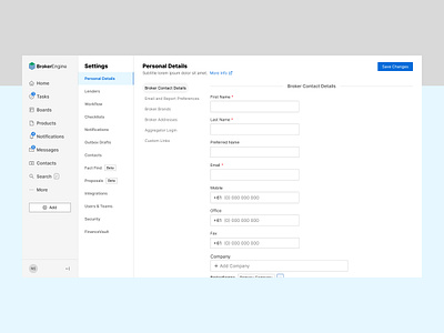 BrokerEngine - CRM Redesign branding cleandesign figma figmadesign redesign uiux user experience user interface