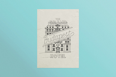 Grand Budapest Hotel illo architecture budapest film film poster hotels illustration design linework poster design wes anderson