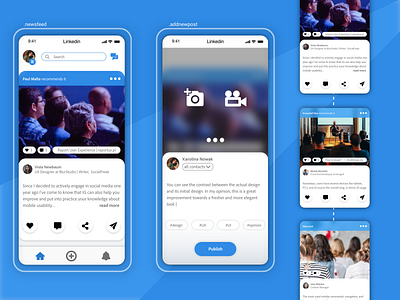 Linkedin redesign app blue design grahicdesign minimal mobile ui ui ux ui design uxdesign webdesign website