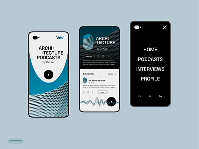 Architecture podcasts app architect architecture branding dezeen mobile mobile design podcast app podcasting product ui ux