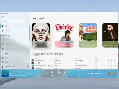 Tidal - Re designed for Fluent Design by Microsoft adobexd design fluent fluent design fluentdesignui illustration music app music app ui neomorphism tidal typography ui uidesign uidesigner uxdesign