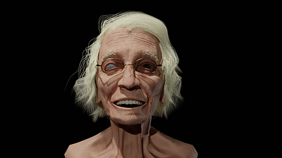 old female 3d artist blender character design female full illustration logo old sculpt speed sketch ui