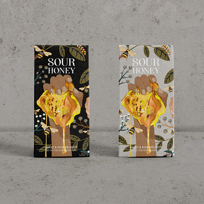 Sour Honey Packaging Design branding cosmetic packaging design hand drawn illustration logo packaging ui ux vector