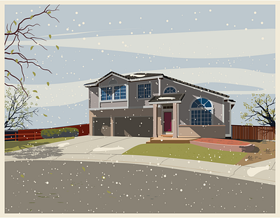 The Zelmanow House architecture art design digital art graphic art illustration illustration art illustrator landscape illustration vector