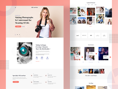 Photography Web UI adobe xd figma new design photo photographer photography template trending trendy ui design ui trend user interface trend ux trend visual design website webui