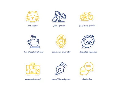 Portfolio Icons brand design branding custom design icons icon design icon pack icon set iconography icons identity illustration outline icon portfolio icons stamps ui