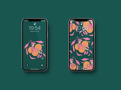 Wallpapers - Orange branch color palette flowers food illustration fruit illustration iphone leafs orange orange blossom orange tree procreate wallpaper
