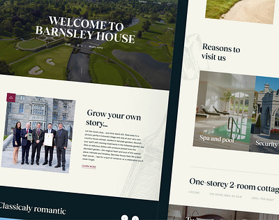 Barnsley House - Landing page for hotel design graphic design hotel illustration landing ui ux website