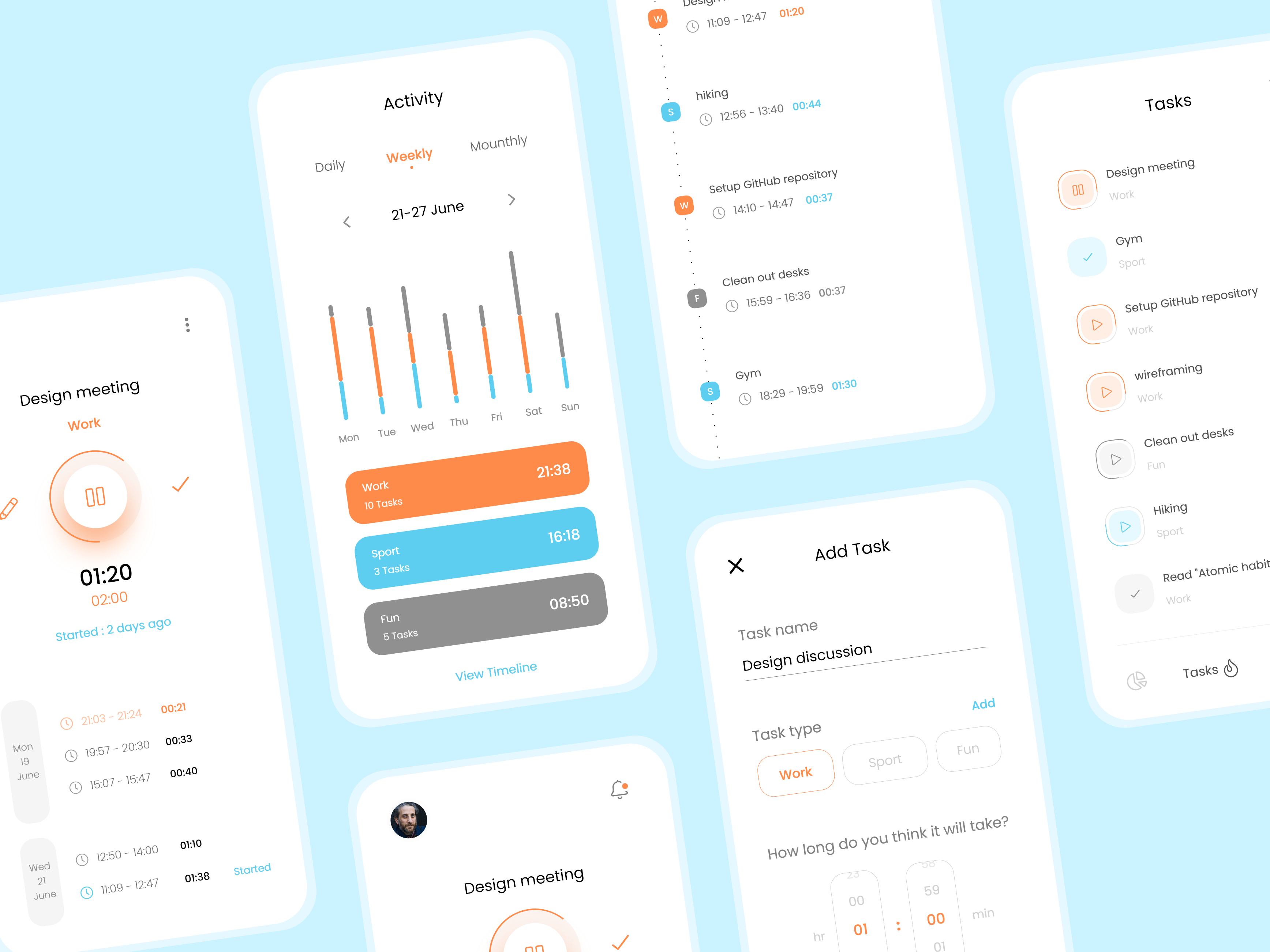 Example of Time tracking app