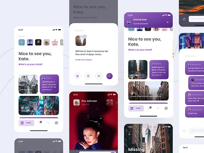 Flatey Social app balance clean design app designer media media kit mobile mobile kit social social media ui uidesign uiux