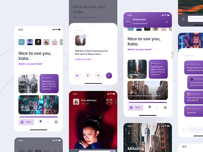 Flatey Social app balance clean design app designer media media kit mobile mobile kit social social media ui uidesign uiux