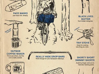 YBB campmor 2020 bicycling branding dust tech illustration packaging typography vintage