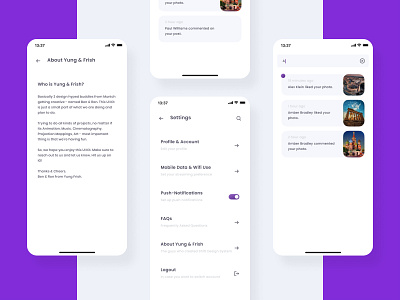 Flatey Social animation app balance clean design designer flat minimal mobile setting ui uikit uiux