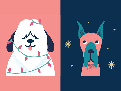 Holiday Paws Part 5 dog floofin woofin great dane illustration sheepdog