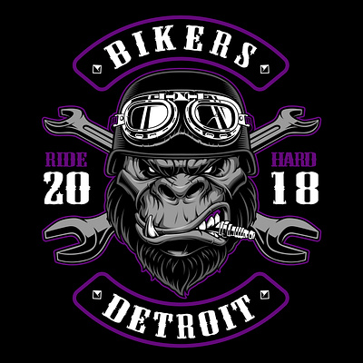 Gorilla Biker Mascot biker biker jacket biker logo biker tshirt garage log gorilla logo motorcycle tshirt print vector