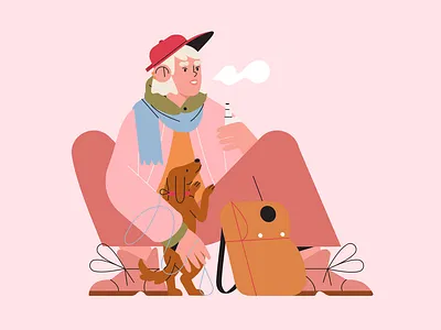 Wisp 2d adobe illustrator character design friends illustration inktober inktober2020 inktoberdaytwo vaping vectober vector wisp