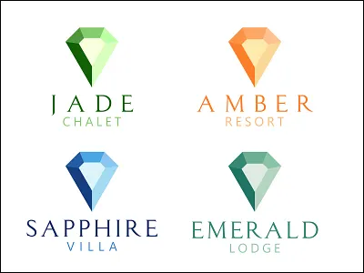Gem Series Brand amber blue design emerald gem gems gemstone gemstones green jade logo logodesign orange sapphire