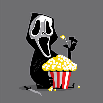 popcorn halloween illustration movies t shirt t shirt illustration