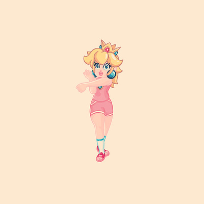 Sporty Peach challenge crown inktober mario nintendo pastel pink sportswear supersmash